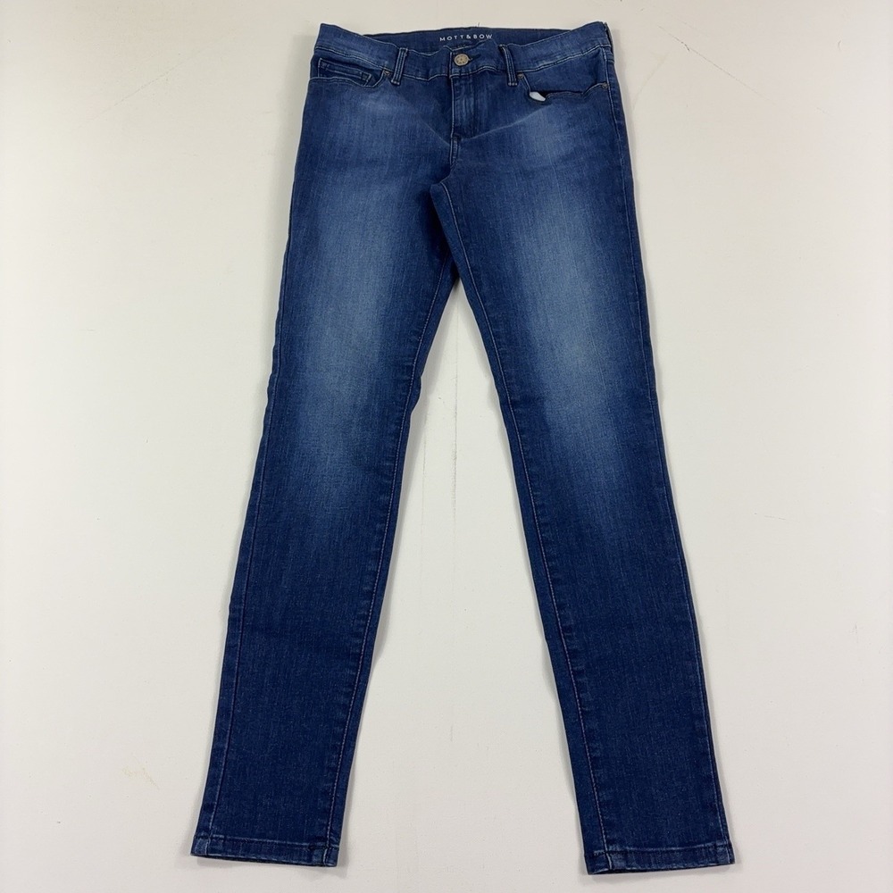 Mott & Bow Jeans Womens 28 Blue Medium Wash Mid Rise Skinny Stretch Denim Casual